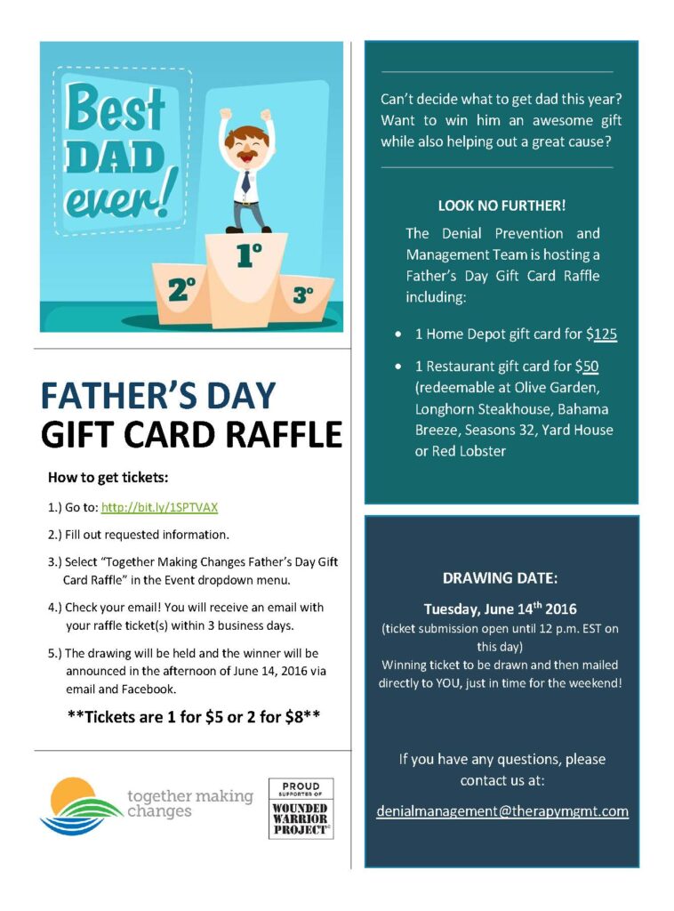 Together Making Changes Father S Day Gift Card Raffle Tmc